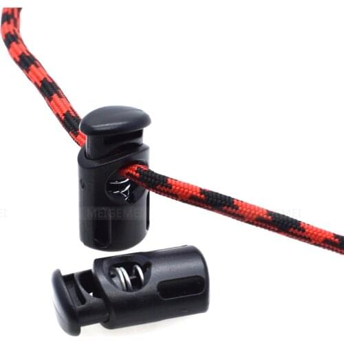 100 pcs/pack Oval Plastic Cord Locks Toggle Stopper Black Toggle Clip For Bags/Clothing