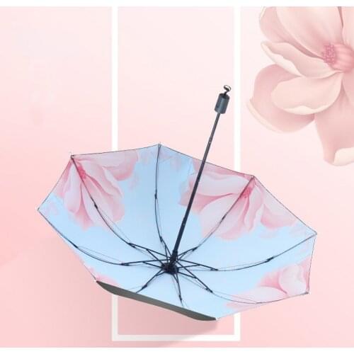 HOT SALE) Luxury Protable Umbrella Design flower Folding Umbrellas For Women Men Anti-UV Windproof Rainy Umbrella