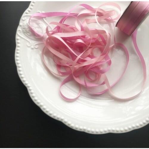 7mm,variegated color 100% real pure silk thin taffeta silk ribbons for embroidery handcraft project,gift packing,high quality