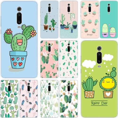 Hot Cactus Leaves Plants Silicone Case For Xiaomi Mi Note 10 9T CC9 E 9 Pro A3 Lite Play Redmi Note 8T 8 8A 6 Pro 6A 4X Cover