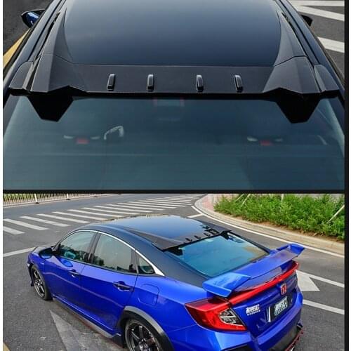 For Honda Civic 10th Sedan Roof Spoiler 2016 2017 2018 2019 2020 2021 ABS Material Car Rear Wingshield Wing Accessories Body Kit
