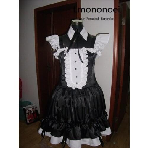 Lmononoei Super Sonic maid black dress Cosplay Costume