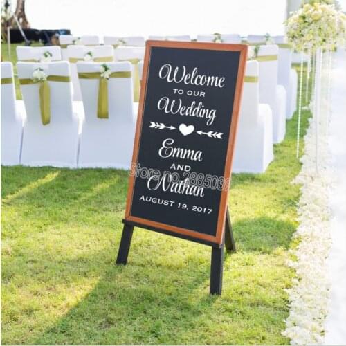 Wedding Welcome Sign Decal Welcome to our Wedding Sign Personalized Wedding Stickers Vinyl Removable Waterproof Sticker LC115