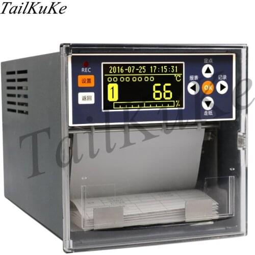 Thermal printer with paper recorder, paper curve recorder with dots, temperature recorder with temperature and pressure