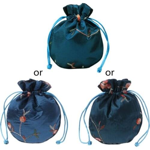 1pc Traditional Silk Travel Pouch Classic Chinese Embroidery Jewelry Packaging Bag Organizer Handbags