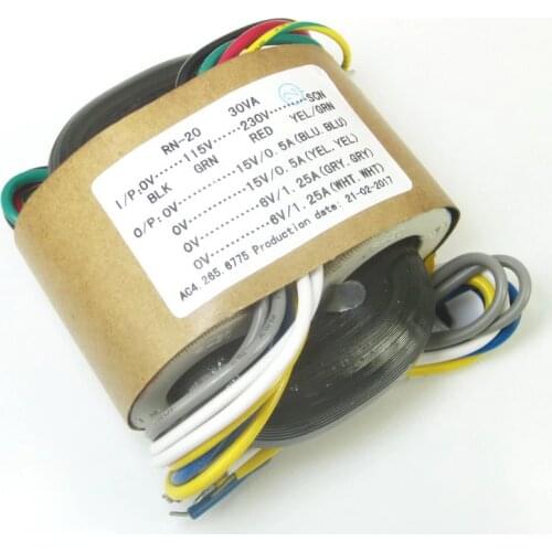 115V/230V 30W R type transformers Dual 15V Dual 6V output for ES9018 ES9028 ES9028PRO ES9038PRO DAC