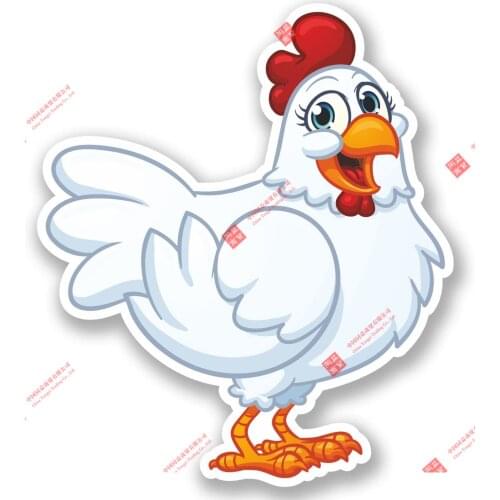 Personality Happy Chicken Vinyl IPad Laptop Headphones Rooster Hen Birds Funny Decal Racing Motorcycle Helmet Stickers