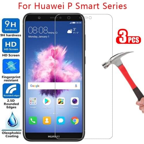 Protective tempered glass for huawei p smart plus 2018 2019 screen protector on psmart smar smat samrt safety film huawey huwei