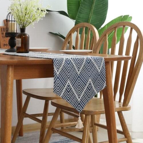 Nordic Jacquer Geometric Ripple Table Flag Home Fabric Tea Table Runner Gai Cloth Bed Flag Long-Striped Fighting Cabinet Flag