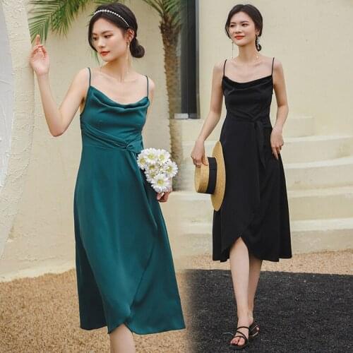 Women Midi Slip Dress Sundress Summer 2021 Runway Elegant Strappy Backless Fairy Casual Sea Beach Vacation Party Vestidos New