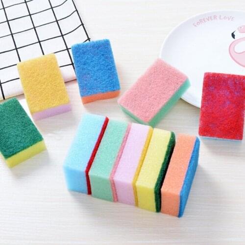 10pcs Household Dishwashing Sponges Cleaning Universal Sponge Brush Set Kitchen Cleaning Tools Wash Sponge Removing Kit