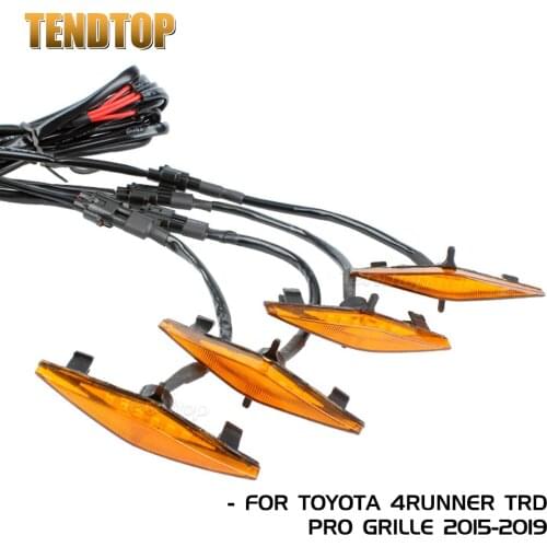 12V For 2014-2019 Toyota 4Runner TRD Pro Grille Car Front Bumper Hood Grille Marker Lamp DRL Indicator Signal Light Car Styling