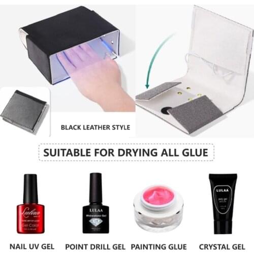 36W Foldable Leather Non-wove Fabric Nail Dryer Lamp For Nail Uv Gel Point Drill Polish UV LED Dryer Light Machine Art Tool