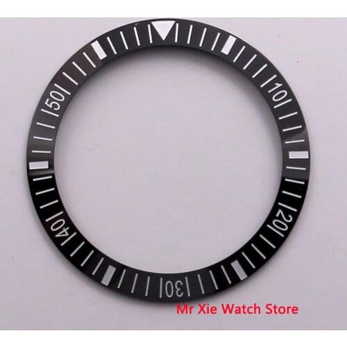 38mm Black High Quality Ceramic Bezel with White Marks Fit 40mm Automatic Men Watch