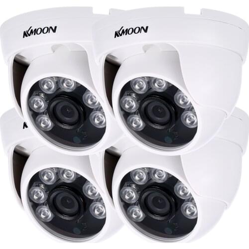 4*720P AHD IR Dome CCTV Camera + 4*60ft Surveillance Cable Support IR-CUT Night Vision 6pcs Array Infrared Lamps 1/2.9’’ CMOS