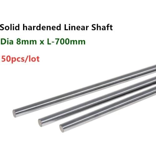 50pcs linear shaft rod Dia 8mm x length 700mm Cylinder Chrome Plated Liner Rods axis round bar SFC8x700mm CNC parts 3D printer