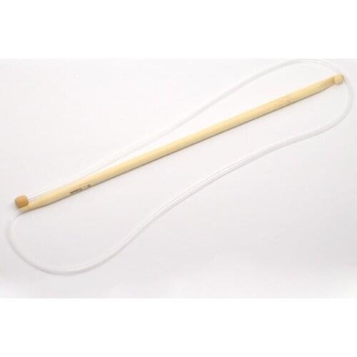 6.5mm Bamboo Afghan Tunisian Crochet Hooks Knitting Needles Transparent Tube DIY Weaving Tools For Yarn 85cm(33.5") Long,1 Piece