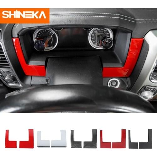 SHINEKA Interior Accessories For Dodge RAM 1500 Carbon Fiber Car Dashboard Sides Decor Cover Sicker For Dodge RAM 1500 2010-2017