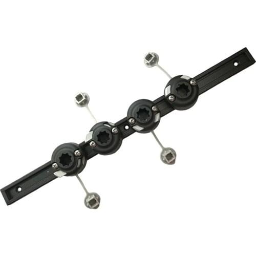 Kayak Aluminum Slide Track Rails Bracket with Four Fishing Rod Holder Mounting Base DIY Kayak Systems