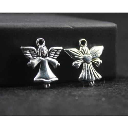 Guardian angel 18X19mm Antique pendant fit Vintage antique Silver Color DIY for bracelet necklace 50 pieces/lot ZA1491