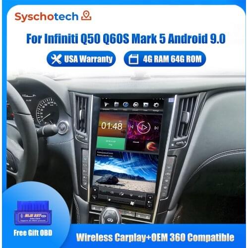 MK5 Android 9 13.6″ Car Radio GPS Navigation Car Video for Infiniti Q50 Q50L Q60 Q60L 2013-2020 Car Multimedia Stereo Player IPS