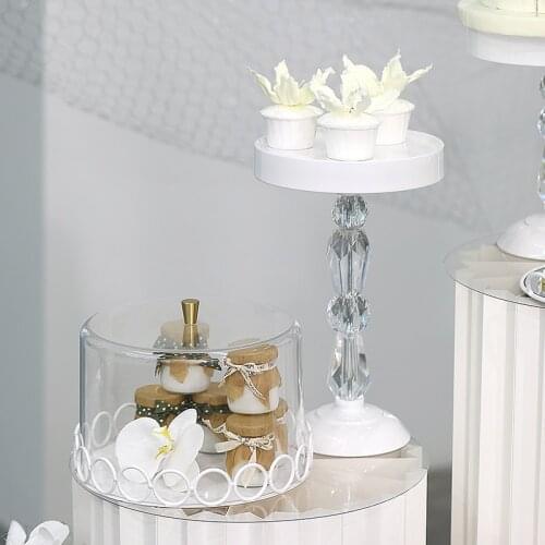 White Cake Stand Dessert Plate Cupcake Glass Trays Table Home Decoration Tools Food Photography Party Supplier