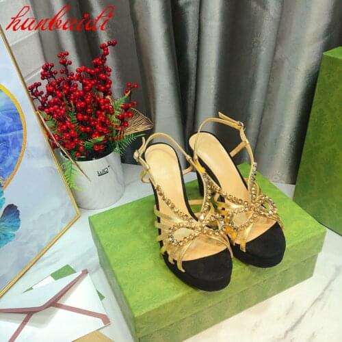 New Summer Sexy Ladies Pumps Fashion Open Toe Chain Sandals Super High Heels Party Shoes Back Strap Out Door Single Shoes