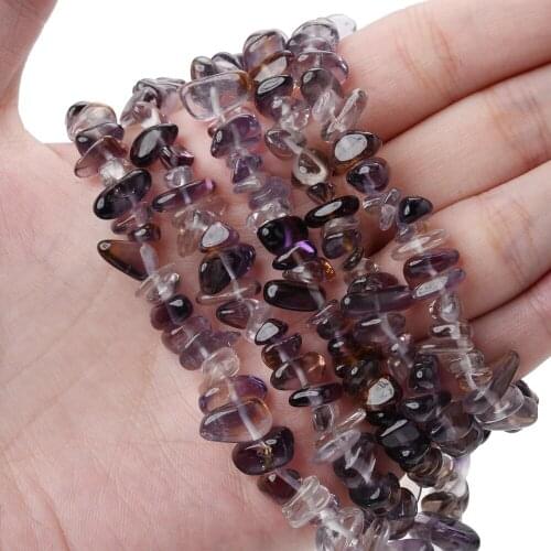 Irregular Natural Purple Jades Stone Beads Gravel Bead for Jewelry Making DIY Bracelet Necklace Accessories 15 Inches/Strand