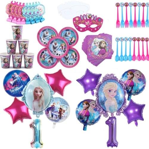Disney Frozen Elsa Princess Baby shower girl Party Decoration Kids Girl favor Disposable Tableware Birthday Party Decor Supplies