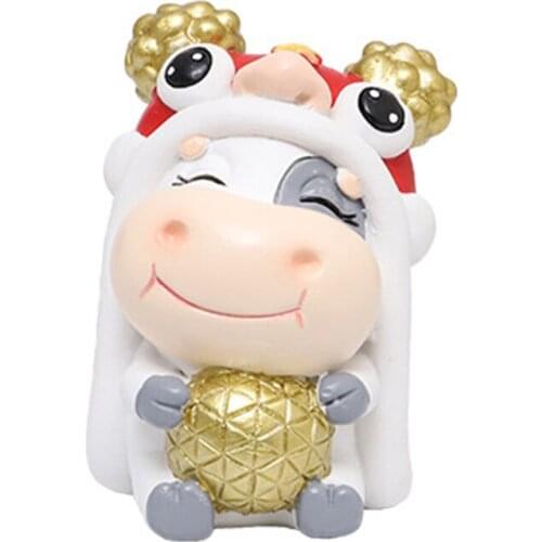 Cow Ornament Micro Landscape The Year Of The Ox Animal Figurine Cute Cartoon Resin Multicolored Garden Cattle Home Decoration