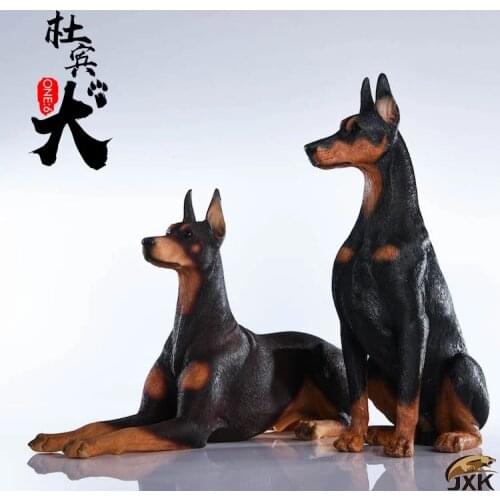 [ESTARTEK]JXK Jxk004 1/6 Doberman Pinscher Hound Static Animal Model Props for Action Figure DIY Hobby Gift Dog Ornaments