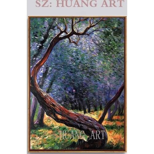 French painter Claude Monet Premium Canvas Wall oil painting Entitled Garden in Bloom, Red flowers adorn large murals of hotel