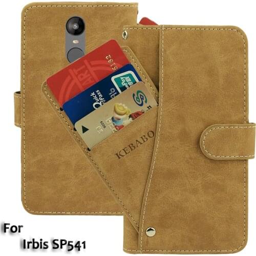 Leather Wallet Irbis SP541 Case Flip Retro Vintage Leather Front Card Slots Cases Cover Business Phone Protective Bags