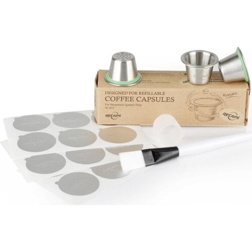 Stainless Steel Refillable Capsule Pod or Tamper for Nespresso Machines