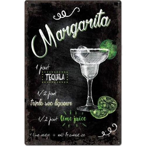 Nobrand Metal Tin Sign Cocktails Recipes Decor Bar Pub Vintage Retro Cafe Art 8x12 Inch wall stickers metal decor