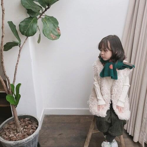 2018 Autumn Winter Kids Girl Fur Vest Coat Thicken Fleece Fashion Princess Korean Clothings