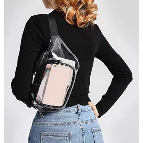 Clear Fanny Pack for women Men Waterproof Waist Bag Unisex Outdoor Transparent Adjustable Belt Zipper Chest Waist Bag Fanny Pack