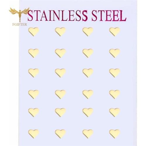 Romantic Heart Earrings for Women Gold Stainless Steel Jewelry Wholesale Woman Ear Piercing Studs oorbellen voor vrouwen