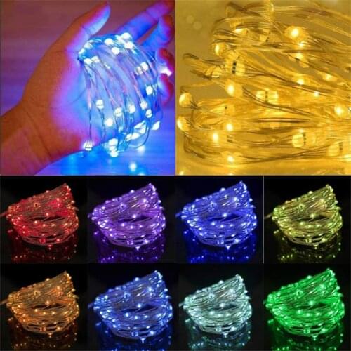 Christmas Home Decor 5m To 20m RGB Remote Copper Wire String Lights Garland New Year 2022 Outdoor Wedding Bedroom Decoration