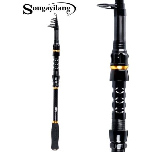 Sougayilang Portable Fishingrod Telescopic Fishing Rod 1.8-3.6M Carbon Fiber Spinning Fishing Rod Fishing Tackle Pole olta pesca