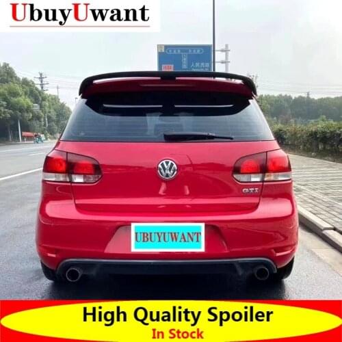 UbuyUwant For VW GOLF MK6 GTI & R 2008 - 2012 Hatchback Spoiler ABS Carbon Color Car Tail Wing Decoration Rear Roof Lip Spoiler
