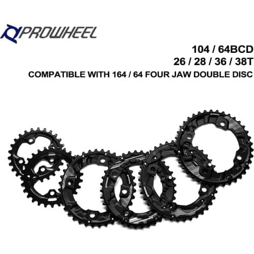 PROWHEEL 104/64BCD MTB Bicycle Double Sprockets 26T 28T 36T 38T 10/11 speed Chainring cying MTB Bicycle crankset Accessorie