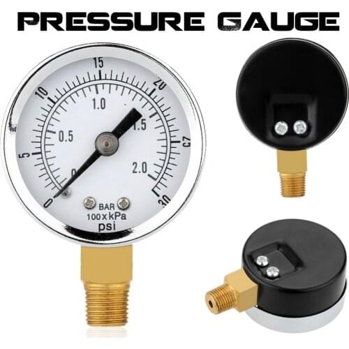 0-30psi 0-2bar 40MM Diameters Pressure Gauge Fuel Air Compressor Meter Hydraulic Pressure Tester Manometer Pressure Measurer
