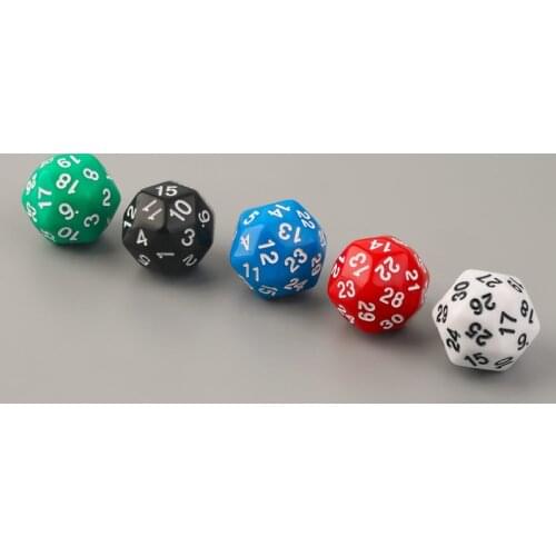 1pc Colorful Digital Dice Polyhedral D30 Multi Sided Acrylic Dice Gift Children Toys Playing Game Dice Board Game Accessories