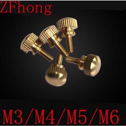 10/20PCS/LOT M3 M4 M5 M6 knurled Brass step head Hand tighten Thumb Screws