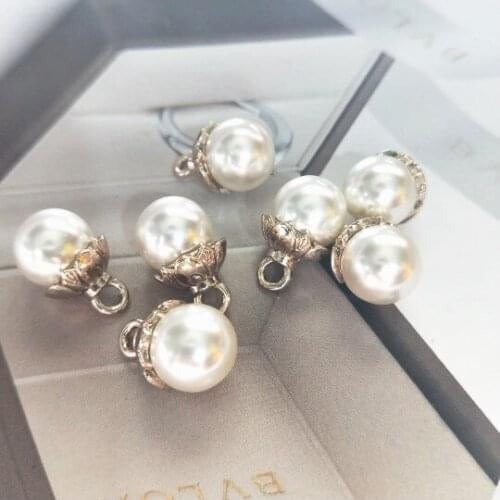 10pcs 10mm peal rhinestone beaded patches perle pour coudre vetement applique sew on patches for clothes bordados para costura