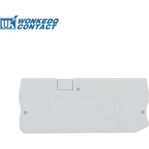 10Pcs D-PT4-TW End Cover For PT4-TW Electrical Connector Plastic Barrier Din Rail Terminal Block Accessories End Plate D-PT 4-TW