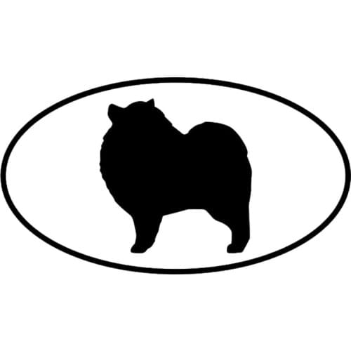 15.7*8.7CM Keeshond Dog Car Stickers Reflective Vinyl Decal Car Styling Truck Decoration Black/Silver S1-0673