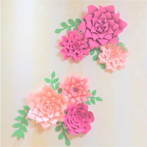 2018 Giant Paper Flowers Backdrop 6PCS + Leaves 7PCS Wedding & Event Baby Nursery Decorative Artificial Large Flower 17 Options
