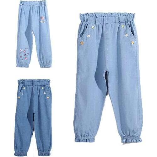 2021 Denim Mosquito Pants Teenagers Clothes For Girls Wide Pants Baby Clothes Kids Clothes Girls 9 To 14 Years For 4-10 Age